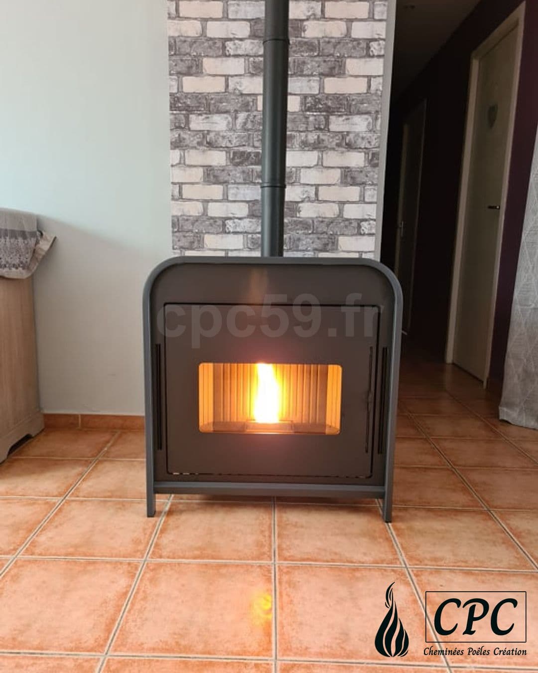 Poêle à granulés Cadel Frame, vue de face